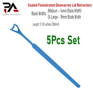 Retractor de párpados desmarres con revestimiento alemán, fenestrado, no conductor, reutilizable, 5 1/8 pulgadas, 14 mm x 18 mm, para cirugía oftálmica - Product Image 3