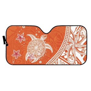 Parasol polinesiano con estampado de tortuga Hawaiana para parabrisas de coche, cubierta <span class=keywords><strong>plegable</strong></span> para ventana frontal de coche, logotipo personalizado, venta al por mayor - Product Image 1