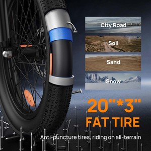 Vélo de ville électrique E20 avec moteur arrière sans balais, batterie au lithium 48V, 7 vitesses, pneus larges de 20 pouces, haute puissance, disponible en OEM/ODM - Product Image 1