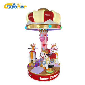 Carrusel go round para niños, 3 jugadores, juegos de diversión, 3 asientos, caballo, operado con monedas, carrusel - Product Image 3