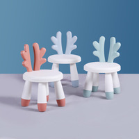 Chaise de salle à manger pour enfants mignonne et de style dessin animé, dossier en forme de bois de cerf, pliable, portable, repose-pieds en plastique, maison, chambre à coucher, maternelle, salon moderne
