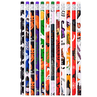 Promotion : Ensemble de crayons en bois effaçables HB standard avec dessins 3D mignons de dessins animés, pour l'école et les enfants, avec gomme, en vrac, thème Halloween