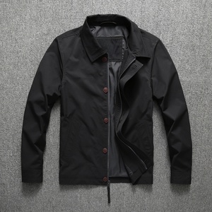 Nuovo Stile Giacca Bomber Americana Retrò Casual da Uomo in Tela con Colletto Alto per Primavera Autunno Giovani - Product Image 2