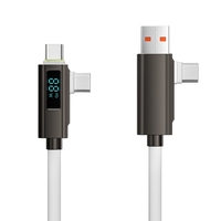 Nuevo Diseño, Cable USB Tipo C de Carga Rápida de 60 W con Pantalla LED |   Lámina de Cobre Puro de Aleación de Aluminio y Silicona para Cámara e Impresora