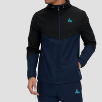 Veste de sport pour homme avec logo personnalisé, respirante, coupe-vent à fermeture éclair, col montant, imprimé automne, en polyamide