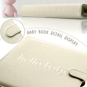 Género Neutral Tamaño A5 Diario de recuerdo Álbum de fotos de tela duradera 'Hello Baby' Letras doradas Papel de diseño de corazón <span class=keywords><strong>para</strong></span> recién nacidos - Product Image 5