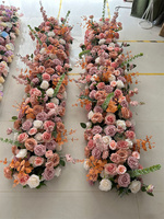 C-616 Groothandel Bourgondië Bruine Tafeldecoraties Bruiloft Centerpieces Loper Kaas Gebrande Oranje Bloemen Loper