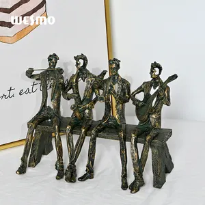 Resin Vintage Music Figurines For Home Decor Collectibles Band Figure Living Room Office