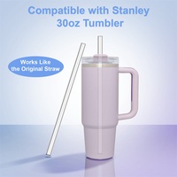 Paille à boire en plastique transparent réutilisable, sans BPA, respectueuse de l'environnement, pour gobelet Stanley de 30 oz