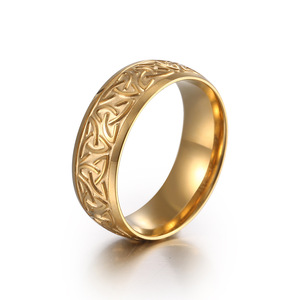 Nordic Style Viking Graphic <b>Titanium</b> Steel <b>Ring</b> Gold And Silver Color Men's Fashion Jewelry SA1134 - Product Image 2