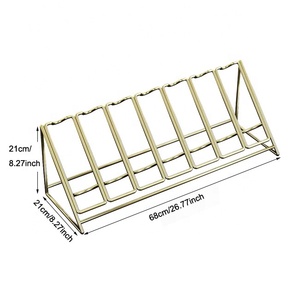 Rak <span class=keywords><strong>Display</strong></span> Botol Anggur Modern Tujuh Slot Berlapis Bubuk Logam Hitam/Emas - Product Image 4