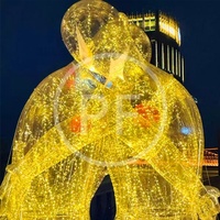 Personnalisable PVC Transparent LED Allumé Gonflable Ballon Humain Gonflable Embrasser Modèle Public Art Installation pour la Publicité