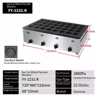 Machine à gaufres au gaz commerciale 16/32 trous, machine à faire des gâteaux roulés aux haricots rouges Obanyaki, nouveau modèle 2025
