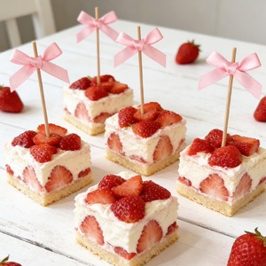Fabric Bow Cake Skewer 20 Disposable Fruit Skewers For Birthday Dessert Table Decoration - Product Image 4