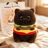 Boneka Kucing Hamburg Patrol Calico Claw Machine - Poliester Tinggi 11-30cm Hadiah Sempurna untuk Pacar, Kekasih, Anak-anak