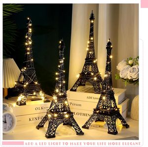 Therwen Set di 6 Statue della Torre <span class=keywords><strong>Eiffel</strong></span> da 15'' in Lega Metallica, Tema Architettonico Francese di Parigi, Oggetto da Collezione, Decorazione per Feste, Regalo, Decorazione per Torte - Product Image 2