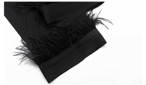 Wholesale Custom Logo Women's Light Luxury Detachable Feather Robe Set Spring/Summer High Quality Ice Silk Pajamas Sleepwear - Product Image 5