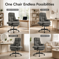 Chaise de bureau de haute qualité avec dossier croisé, coussin épais, accoudoirs réversibles, grande taille, avec repose-pieds