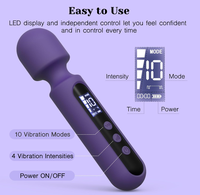 Zauberstab-Vibrator-Set für Paare, Erotikspielzeug mit 3 Aufsätzen für Klitoris, G-Punkt, Eichel, Klitorisvibrator mit LCD-Anzeige