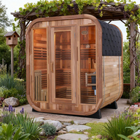 Sauna Kayu Luar Ruangan untuk 6-8 Orang - Kombinasi Infraspa/Pemandian Uap Gaya Berbaring untuk Halaman Belakang, Harga Grosir