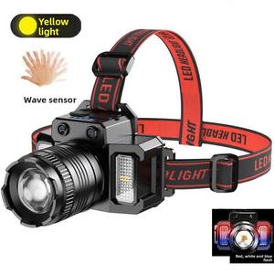 आउटडोर कैंपिंग मछली पकड़ने के लिए उच्च तीव्रता रिचार्जेबल नेतृत्व वाले बहु-कार्यात्मक पोर्टेबल हेडलैंप लंबे समय तक चलने वाले घूर्णन ज़ूम - Product Image 2