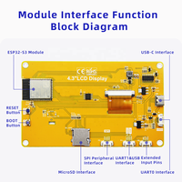 Modulo Display LCD Touch Screen Resistivo da 4.3 Pollici ESP32-S3 480x272 con BT e WIFI per Sviluppo LVGL HMI IoT