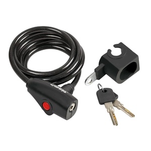 Verrou de chaîne de vélo en alliage de zinc durable antivol, directement de l'usine, avec câble en PVC, modèle noir PC3103, 2 clés en acier - Product Image 1