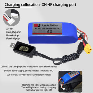 Fábrica lipo li polímero 11.1V 5400mAh baterias de lítio para brinquedo de madeira helicóptero veículo com bateria do caminhão leve - Product Image 5