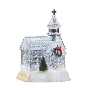 Adornos navideños de <span class=keywords><strong>Iglesia</strong></span> transparentes elegantes de lujo de Navidad de alta calidad para decoración navideña - Product Image 6