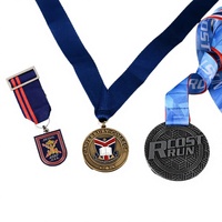 Médaille de récompense sportive personnalisée en métal moulé, style rétro argent bronze, avec double logo 3D, impression typographique et ruban de sublimation