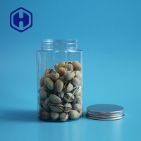 Pot en plastique vide rond de 360 ml avec bouchon à vis en aluminium et impression sérigraphique pour bonbons, gelées et chocolats – Conception d'emballage cadeau en gros