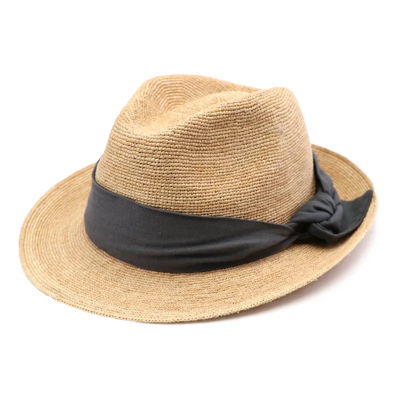 여름 짧은 챙 5 색 옵션 라피아 짠 모자 태양 보호 통기성 신사 페도라 모자