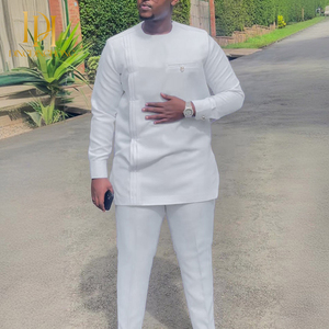 Los artículos vendidos a granel de dos piezas de color sólido estilo casual africano étnico trajes de hombre están de <span class=keywords><strong>moda</strong></span> en otoño ropa elegante - Product Image 3