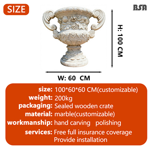 Vaso da fiori in marmo grande giardino per giardino, - Product Image 3