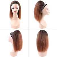 Extensions de cheveux synthétiques en queue de cheval à clipser, style Afro Yaki ondulé noir, vente en gros pour les vendeurs