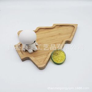 Plateau en bambou Dan Chi en forme de sapin de Noël, plateau de service pour thé, pâtisserie, pain, rangement domestique, accessoire de photographie, personnalisable - Product Image 3
