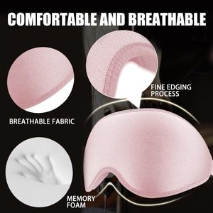 Custom Logo 3D Contoured Fully Blocked <b>Light</b> <b>Sleep</b> Eye Mask Filled Memory Foam Eye Cover Zero Pressure Adjustable Strap Eye Mask - Product Image 3