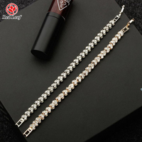Bijoux Redleaf, breloques en argent 925 personnalisées, chaîne plaquée or pour femmes, bracelet chaîne en moissanite
