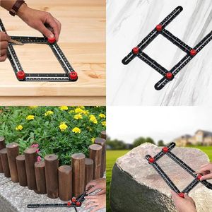 כלי מדידת חומר ABS כלי תבנית 6/9/12/16 צדדים מתקפל סרגל מדידת זווית הזזה - Product Image 3