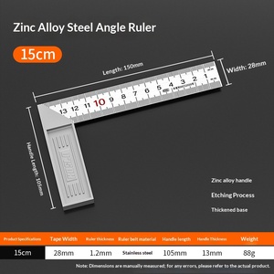 Righello ad Angolo Retto 90 Gradi Koravo in Acciaio Inox per Falegnameria con Base Larga a Forma di L - Product Image 3