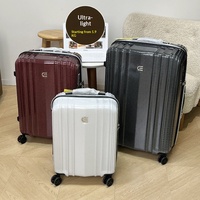 Valise à roulettes ultra-légère de 1,9 kg, 20 pouces, résistante à la saleté, en fibre de carbone, avec serrure TSA, roues silencieuses, 28
