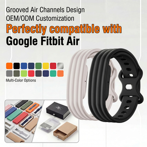 Correa de silicona líquida personalizada al por mayor para Google <span class=keywords><strong>Fitbit</strong></span> Air, pulsera deportiva transpirable y suave con canales de aire - Product Image 1