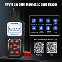 Analyseur de moteur KW818 avec logo personnalisé disponible, scanner OBD2, outil de diagnostic, lecteur de code automobile
