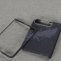 Coque de téléphone pliable en fibre d'aramide à enveloppement intégral, moulée à chaud, fine, antichoc, texturée, pour entreprises, vente en gros