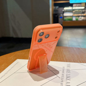 <span class=keywords><strong>Coque</strong></span> de téléphone portable en silicone souple de couleur unie créative avec support transparent monobloc pour 14 15 16Plus 17 Promax - Product Image 5