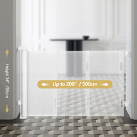 Barrière de sécurité pour bébé de type fenêtre française, barrière de sécurité rétractable en maille PVC, barrière de sécurité robuste pour bébé de type pression pour la maison