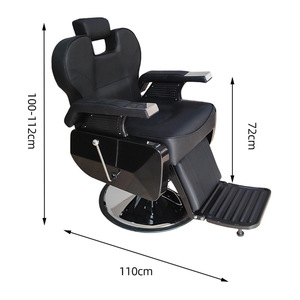 Sillón de Barbería Profesional Nuevo de Lujo en Negro, Reclinable, de Cuero Sintético, para Peluquería Masculina, Venta al Por Mayor - Product Image 5