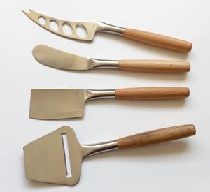 Set di utensili da cucina in acciaio inossidabile prezzo all'ingrosso coltelli da formaggio tagliere con coltello con manico in legno - Product Image 3