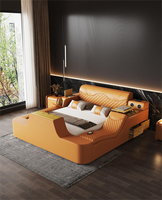 Lit TV intelligent multi-usages pour chambre à coucher avec petit réfrigérateur, porte-gobelet, chaise de Massage, tiroirs