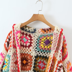 <span class=keywords><strong>Pull</strong></span> carré <span class=keywords><strong>crochet</strong></span>é à la main pour femme, à la mode, au début du printemps, Offre Spéciale - Product Image 3